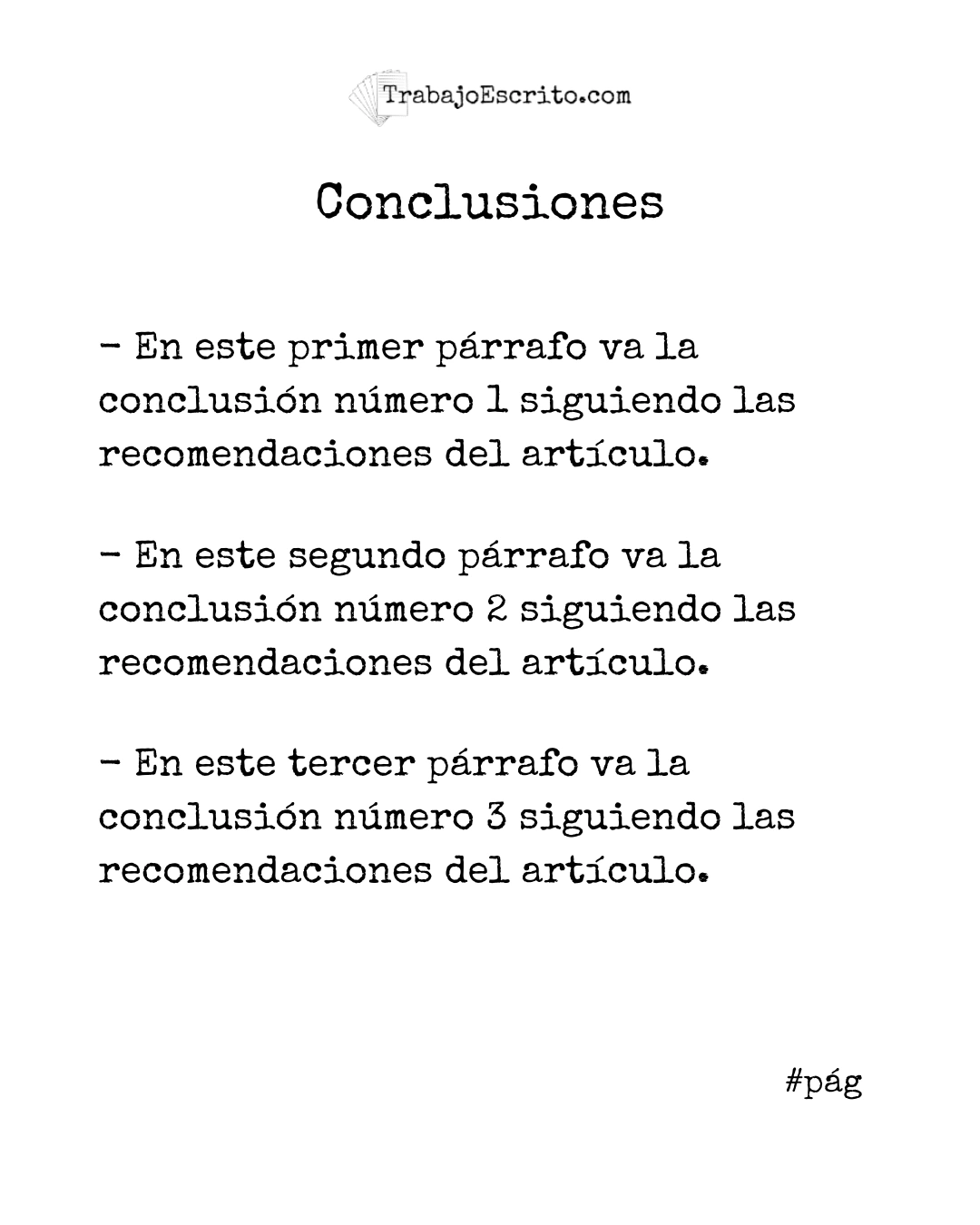 Conclusiones en Normas Icontec